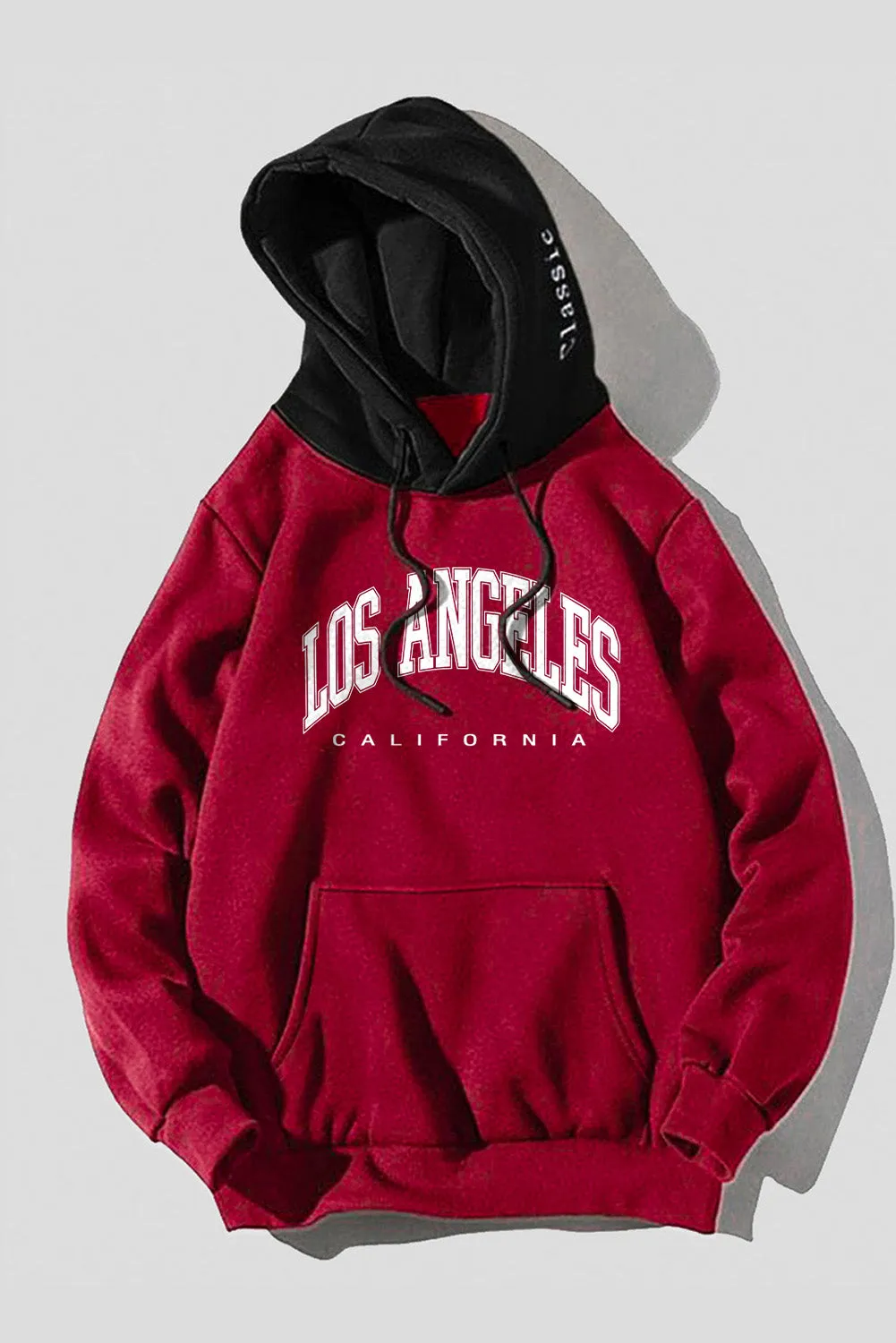 Fiery Red LOS ANGELES CALIFORNIA Print Long Sleeve Men's Hoodie