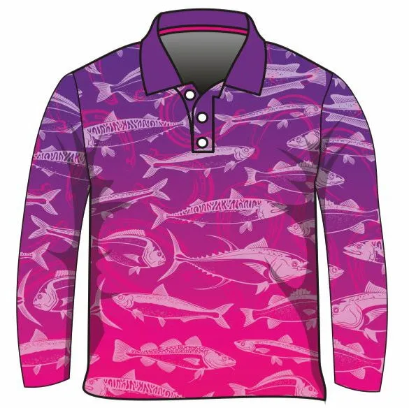Fishing | Lucky Pattern Purple Pink Fishing Shirt ★Pre-Order★
