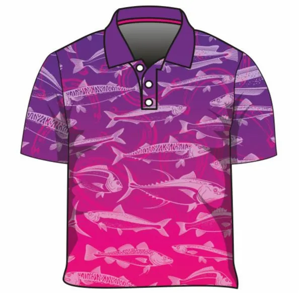 Fishing | Lucky Pattern Purple Pink Fishing Shirt ★Pre-Order★