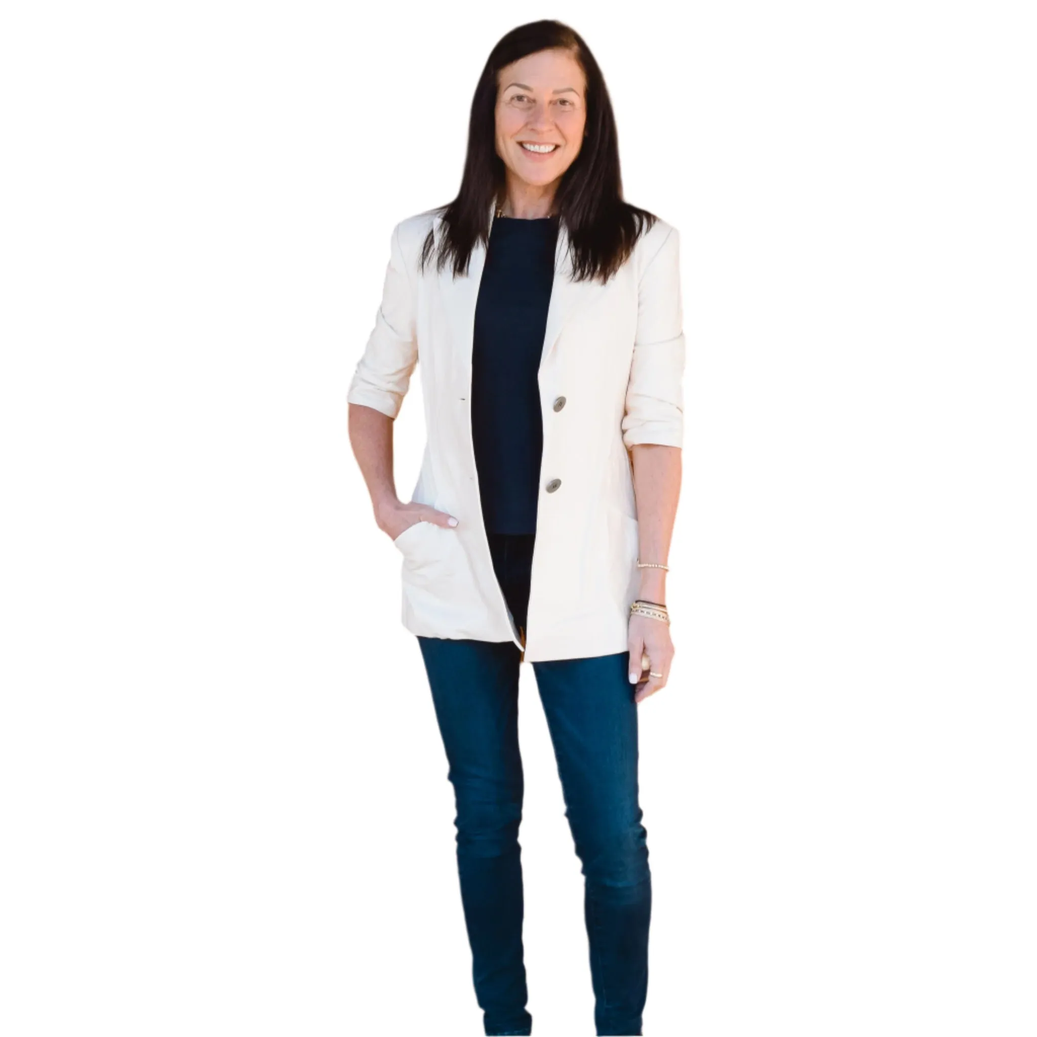 Fitted Leather Blazer