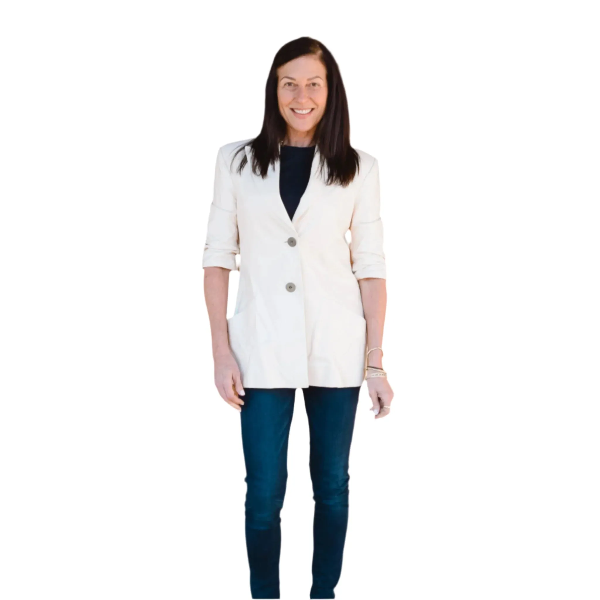 Fitted Leather Blazer