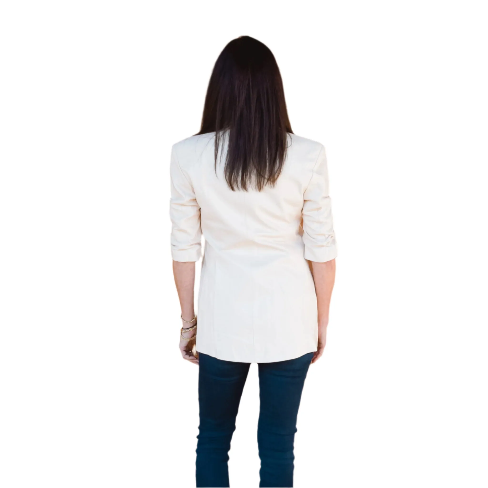 Fitted Leather Blazer