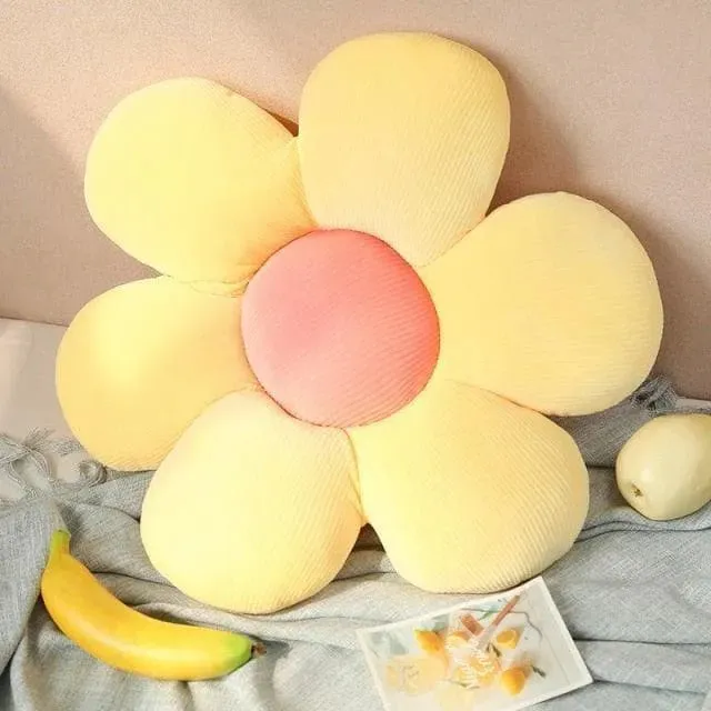 Flower Plush Throw Pillow Seating