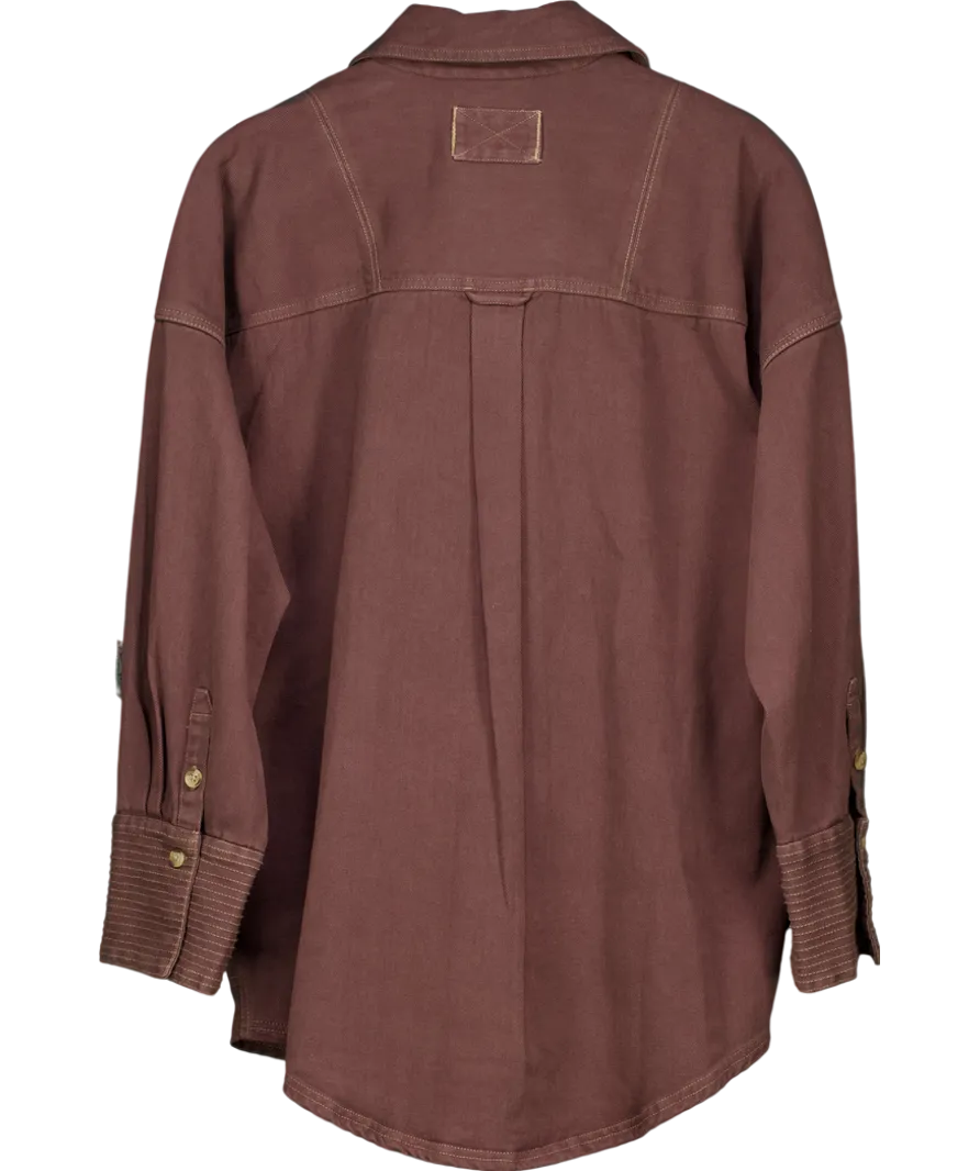 Free People Brown Silverado Shirt UK L