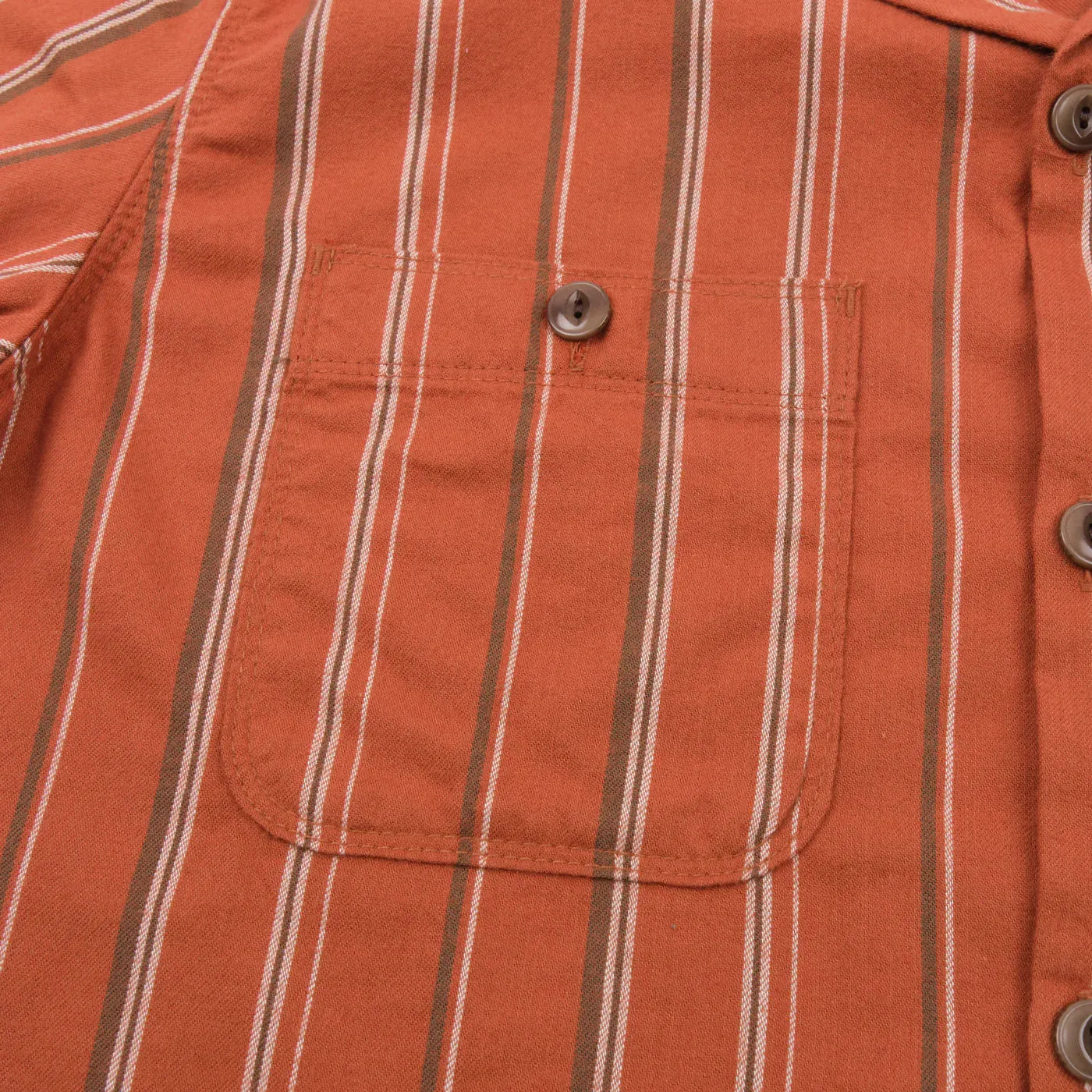 Freenote Cloth Dayton Shirt - Orange Stripe