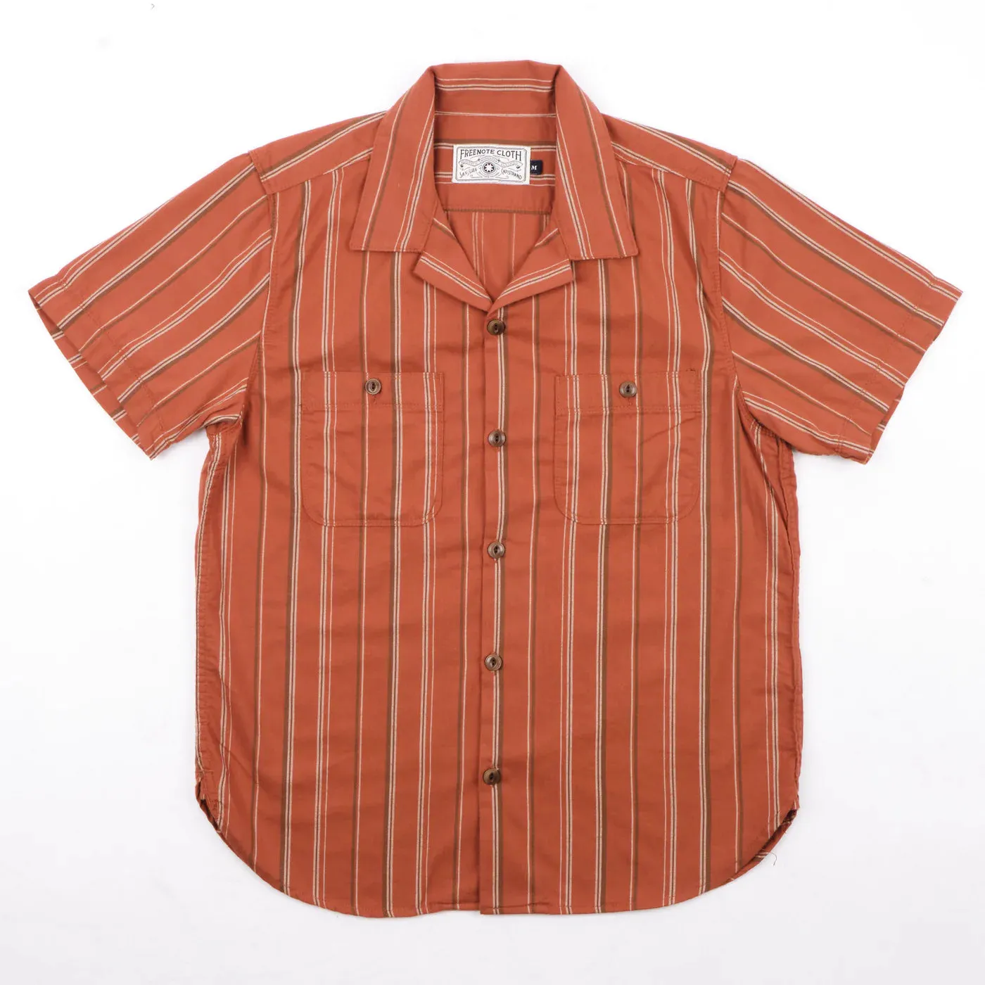 Freenote Cloth Dayton Shirt - Orange Stripe