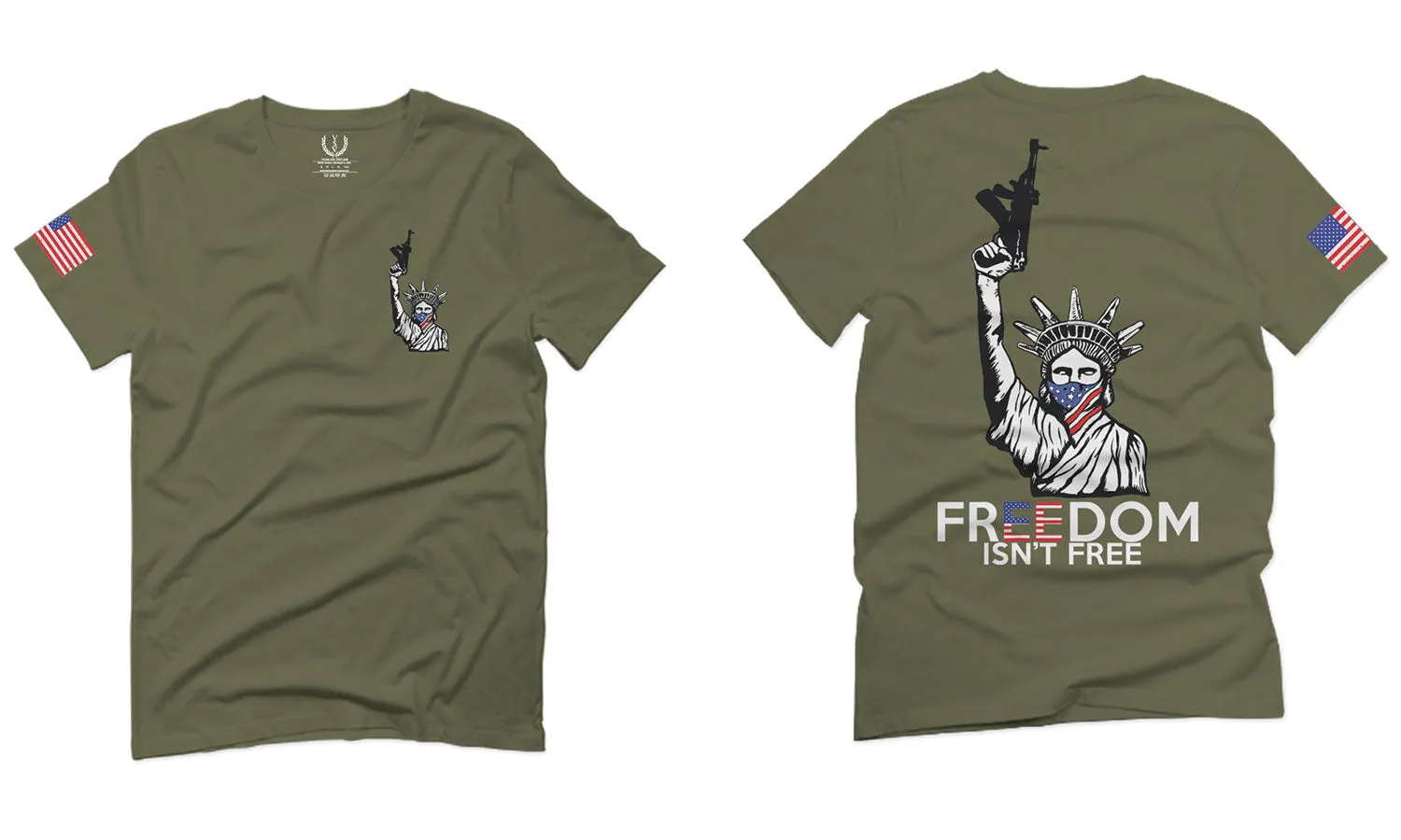 Front and Back Freedom Isn't Free Grunt 2nd Amendment Ammendment Guns Second For men T Shirt