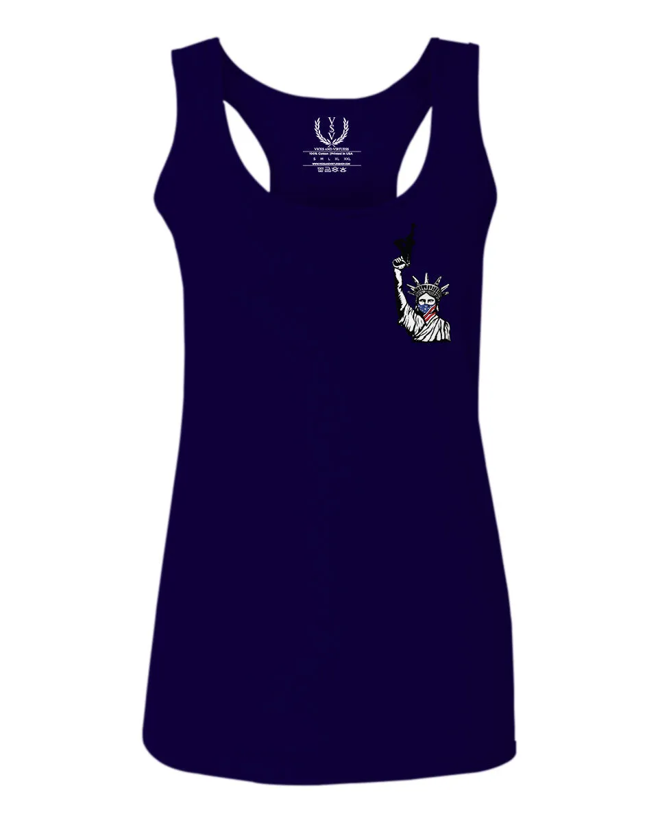 Front and Back Freedom Isn't Free Grunt 2nd Amendment Ammendment Guns Second  women's Tank Top sleeveless Racerback