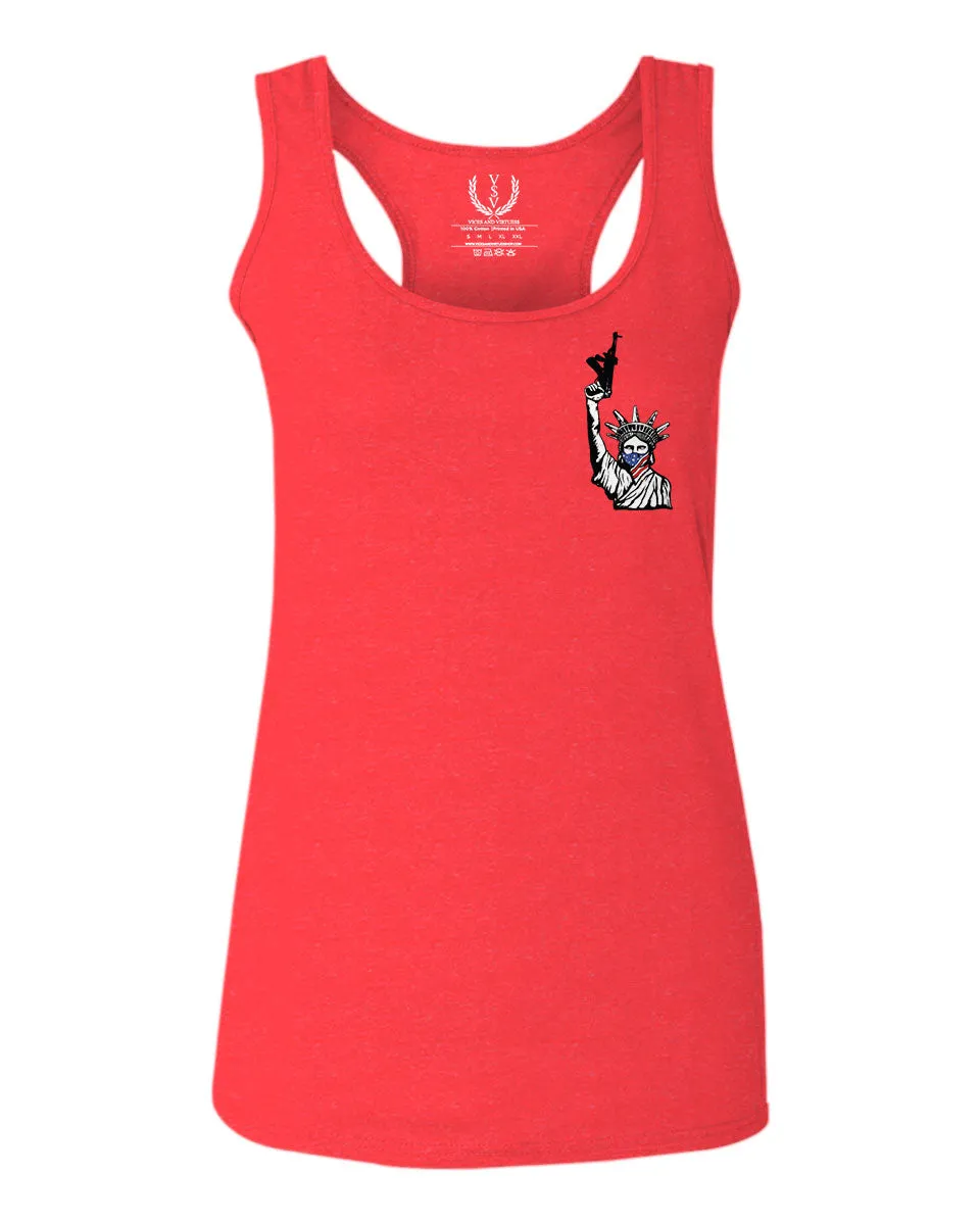 Front and Back Freedom Isn't Free Grunt 2nd Amendment Ammendment Guns Second  women's Tank Top sleeveless Racerback
