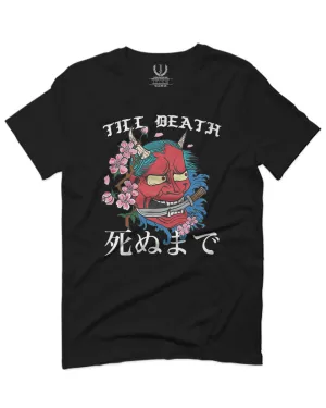 Front Demon Graphic Traditional Japanese Till Death Good Vibes For men T Shirt