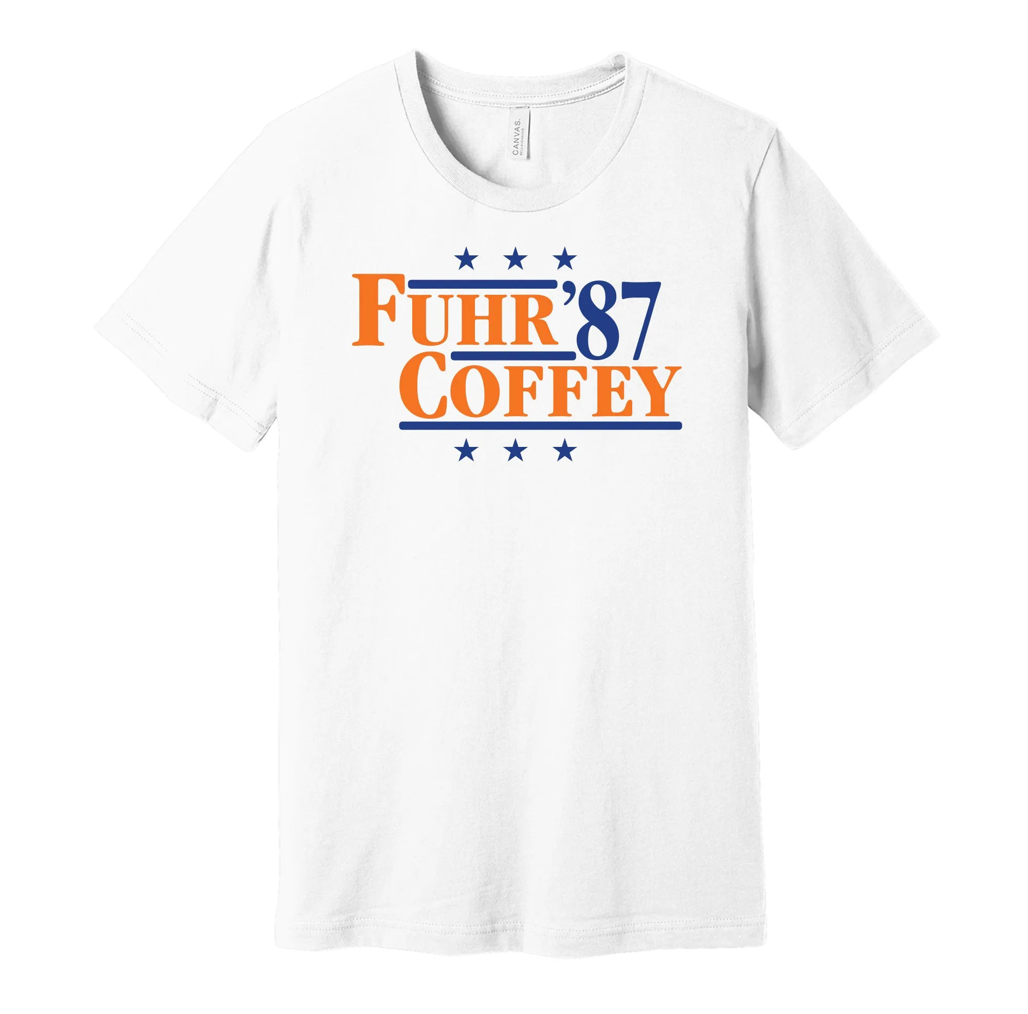 Fuhr & Coffey '87 - Edmonton Legends Political Campaign Parody T-Shirt - Hyper Than Hype Shirts