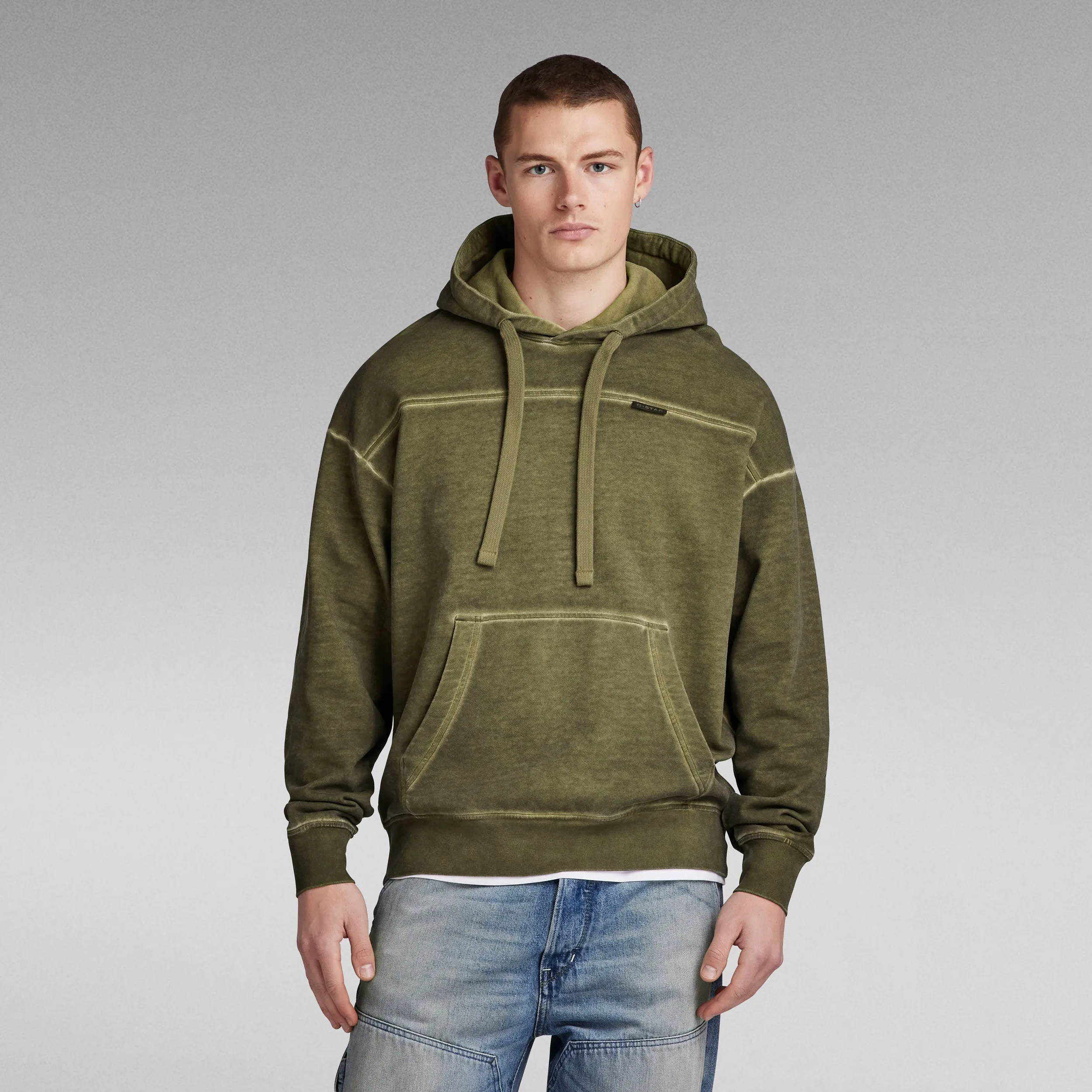 G-STAR garment dyed loose hdd sw (DARK OLIVE GD)
