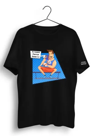 Ganpat Protein Shake La Black Tshirt