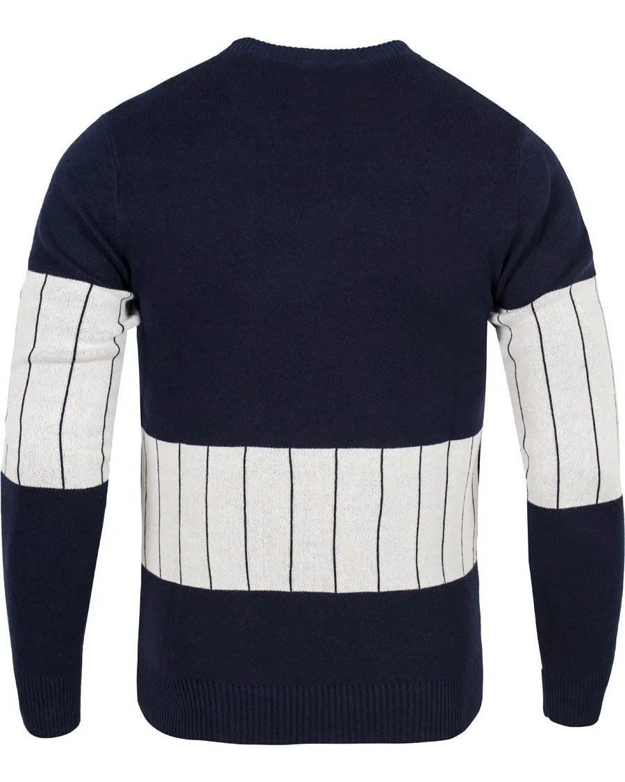 Gant Rugger Men's The Striper Sweater (84186), Harbor Navy, Medium