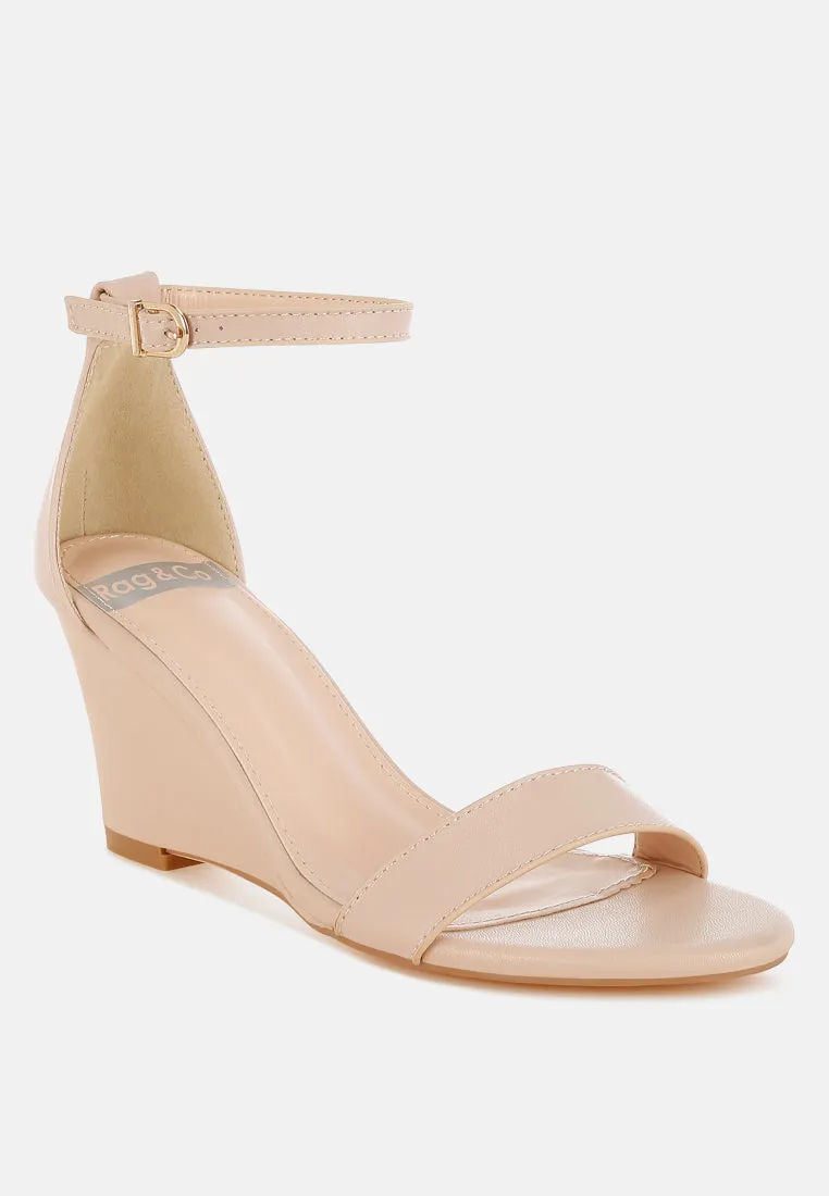 Genuine Leather Slim Wedge Heel Sandals By RUW