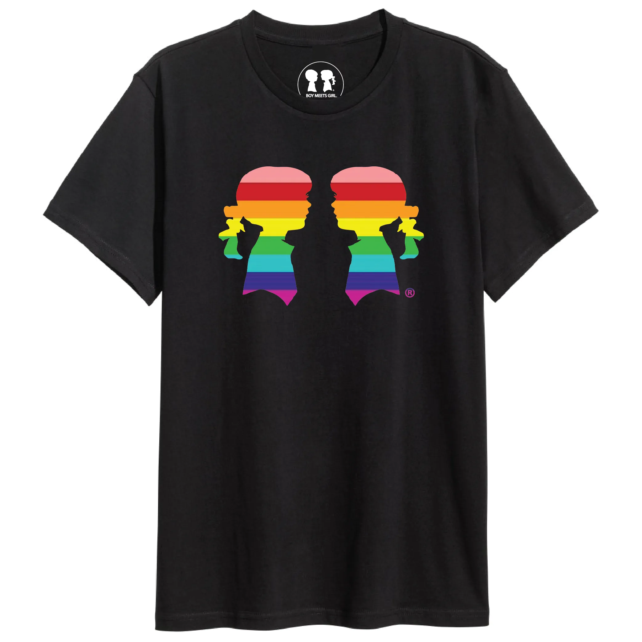 GIRL MEETS GIRL® Black Unisex Pride Tee