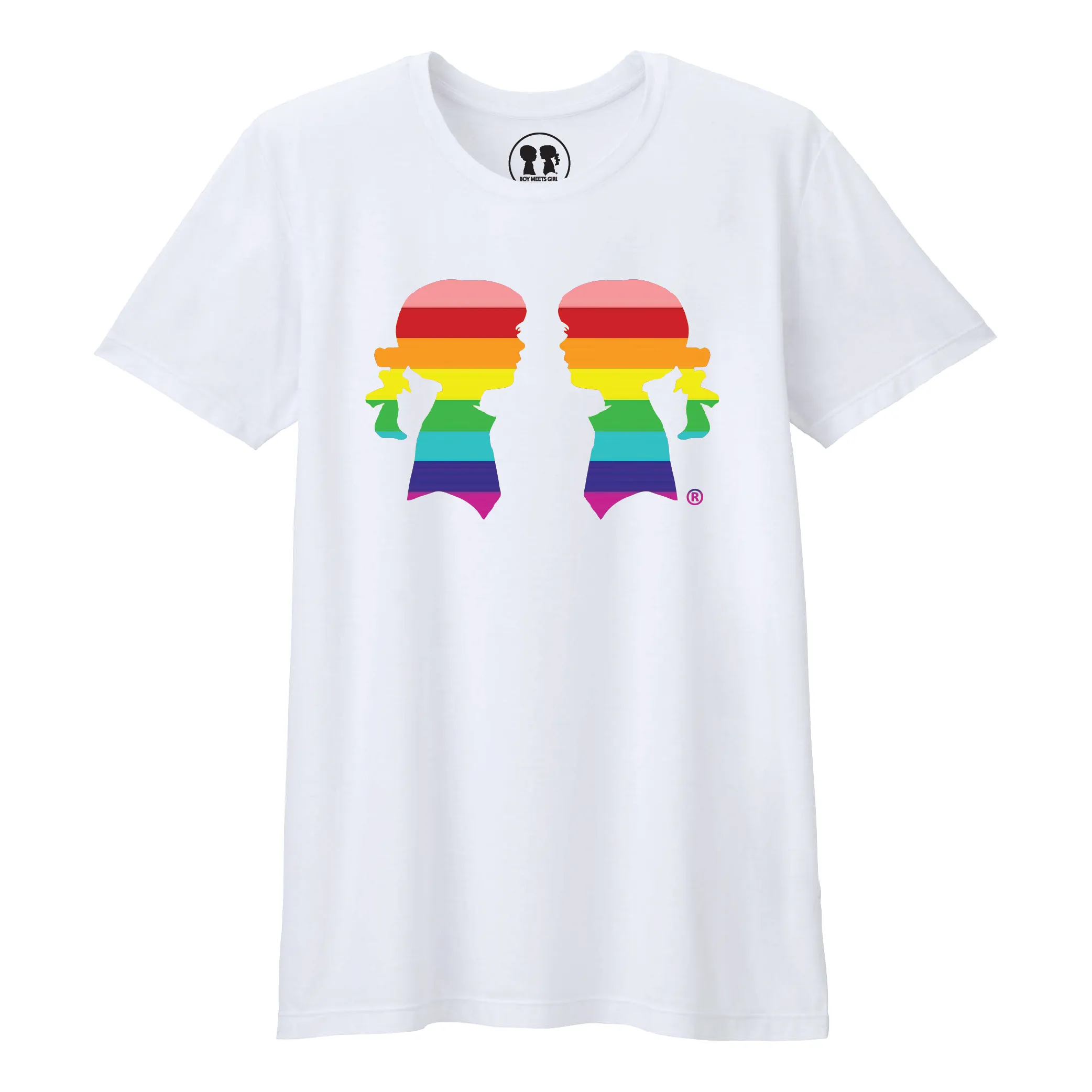 GIRL MEETS GIRL® White Unisex Pride Tee