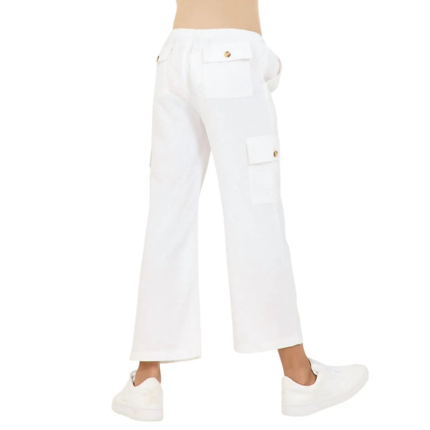 Girl's Bebe Cargo Pants In White