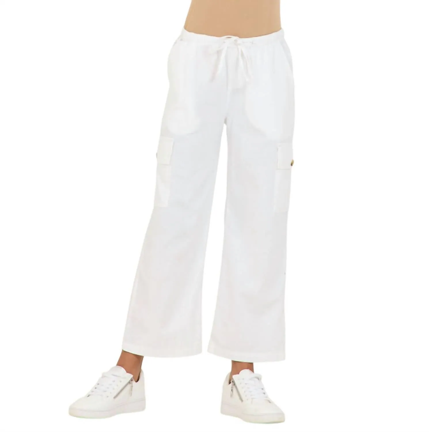 Girl's Bebe Cargo Pants In White