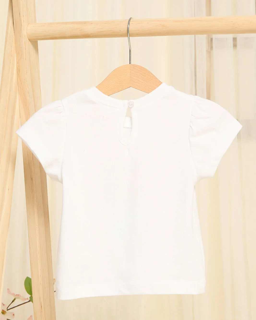 Girls White Magical World Printed T-Shirt