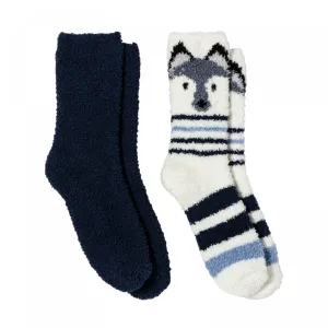 Give. Love. Renew. Women's 2 Pack Wolf Cozy Crew Fuzzy Socks
