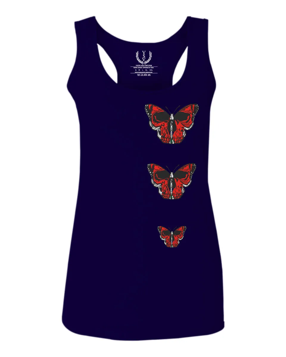 Graphic Cool Till Death Flower Skull Primitives Butterfly Vibes Floral  women's Tank Top sleeveless Racerback
