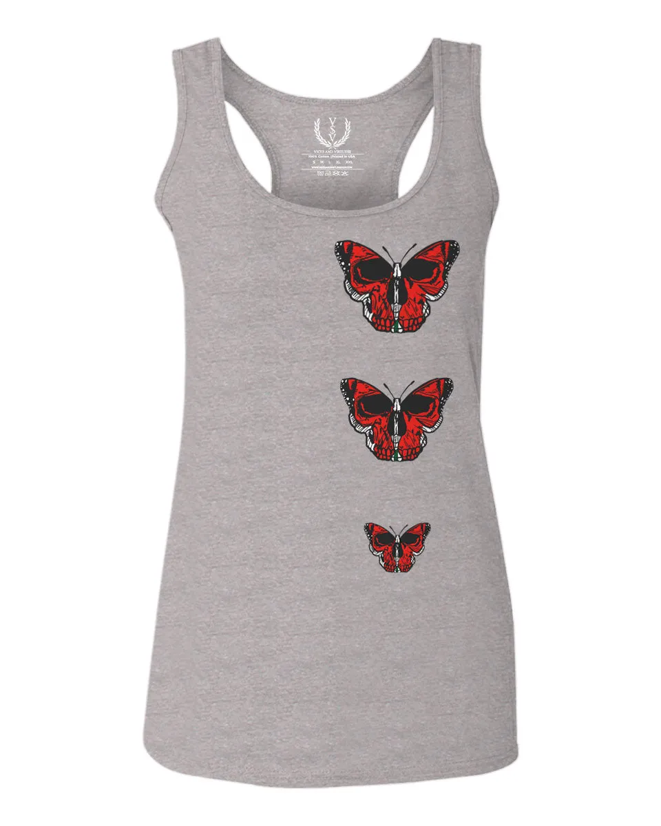 Graphic Cool Till Death Flower Skull Primitives Butterfly Vibes Floral  women's Tank Top sleeveless Racerback