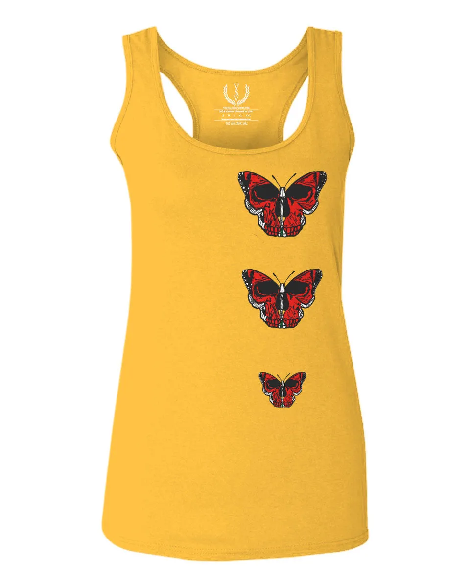 Graphic Cool Till Death Flower Skull Primitives Butterfly Vibes Floral  women's Tank Top sleeveless Racerback