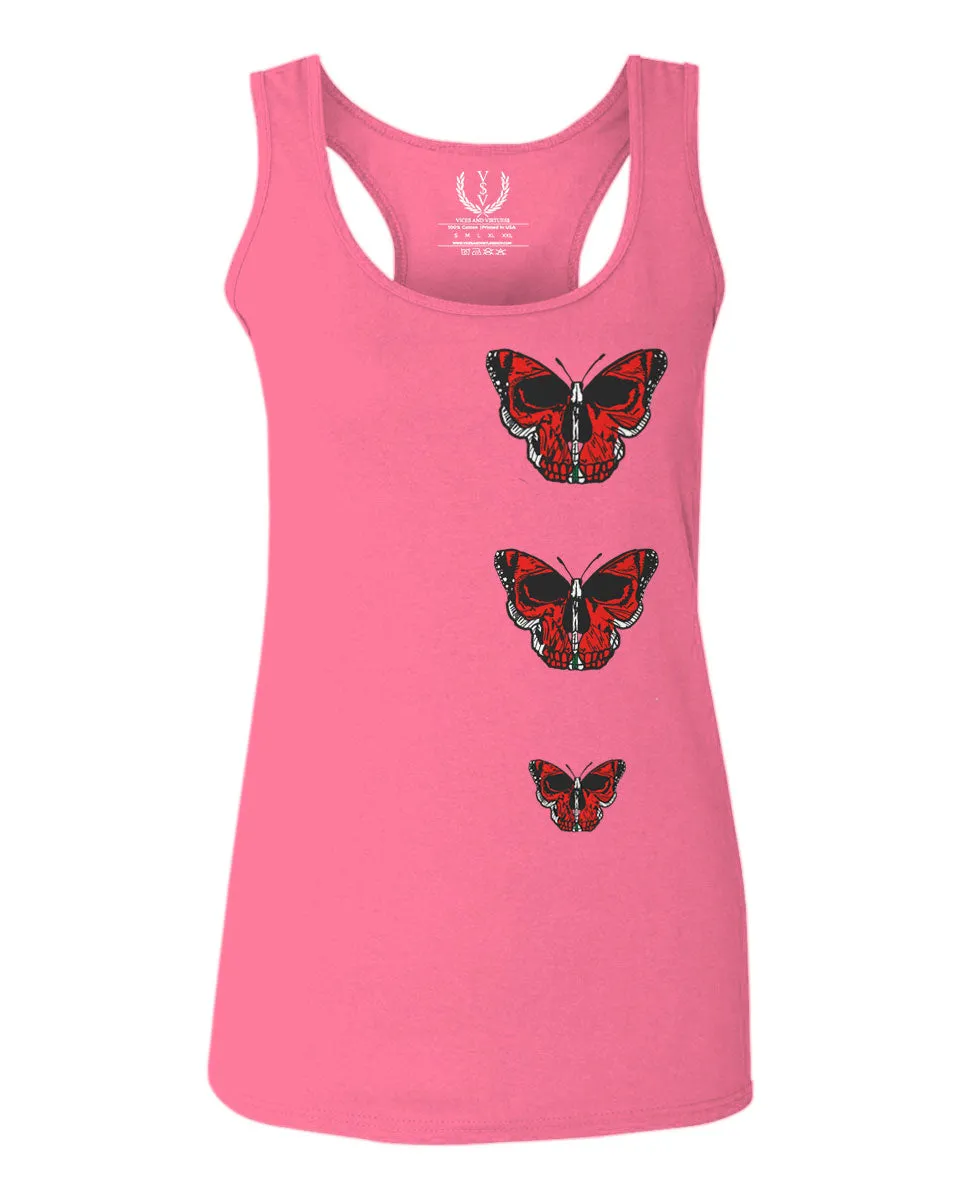 Graphic Cool Till Death Flower Skull Primitives Butterfly Vibes Floral  women's Tank Top sleeveless Racerback