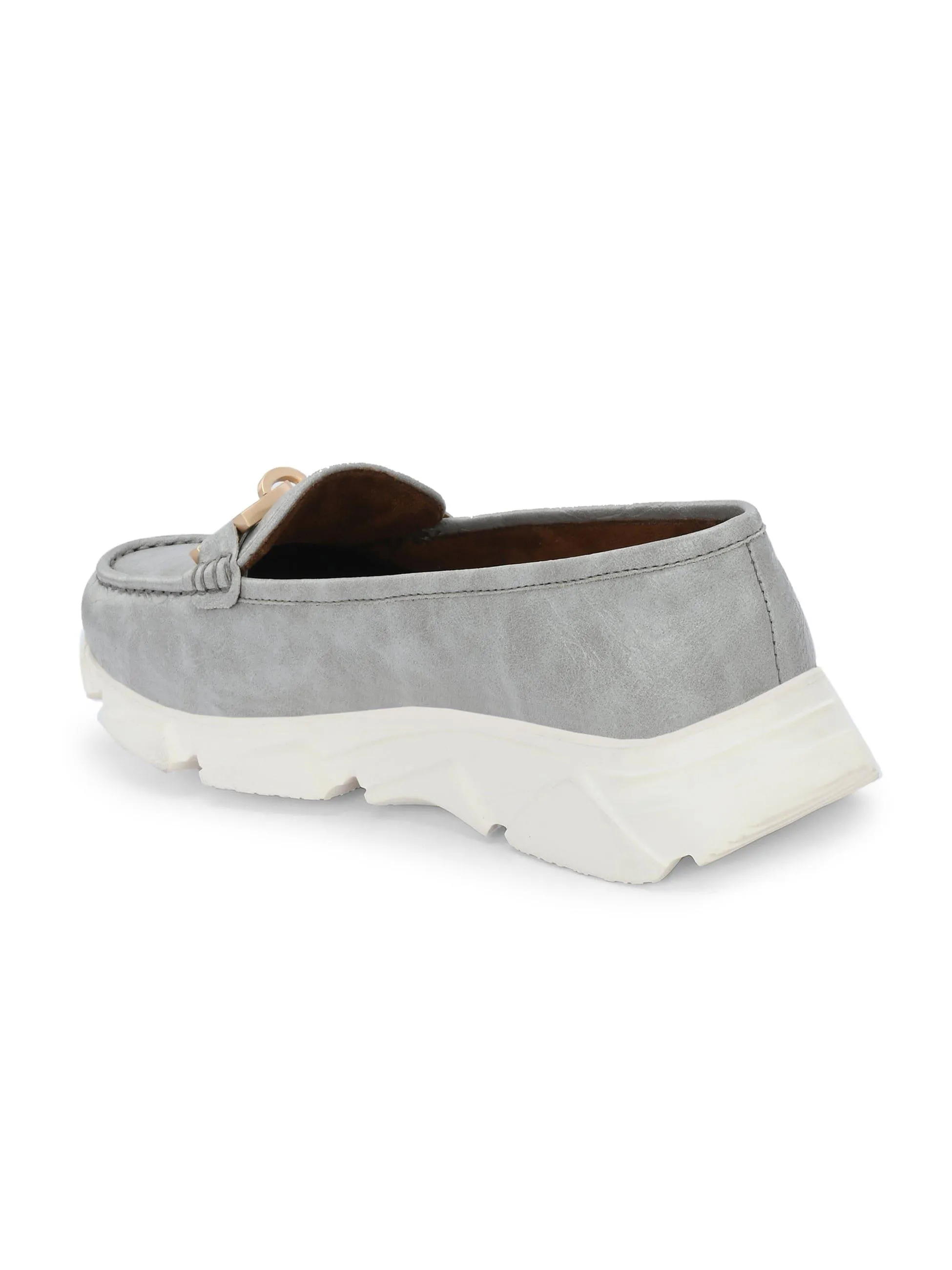 Gray Buckled Sneakers
