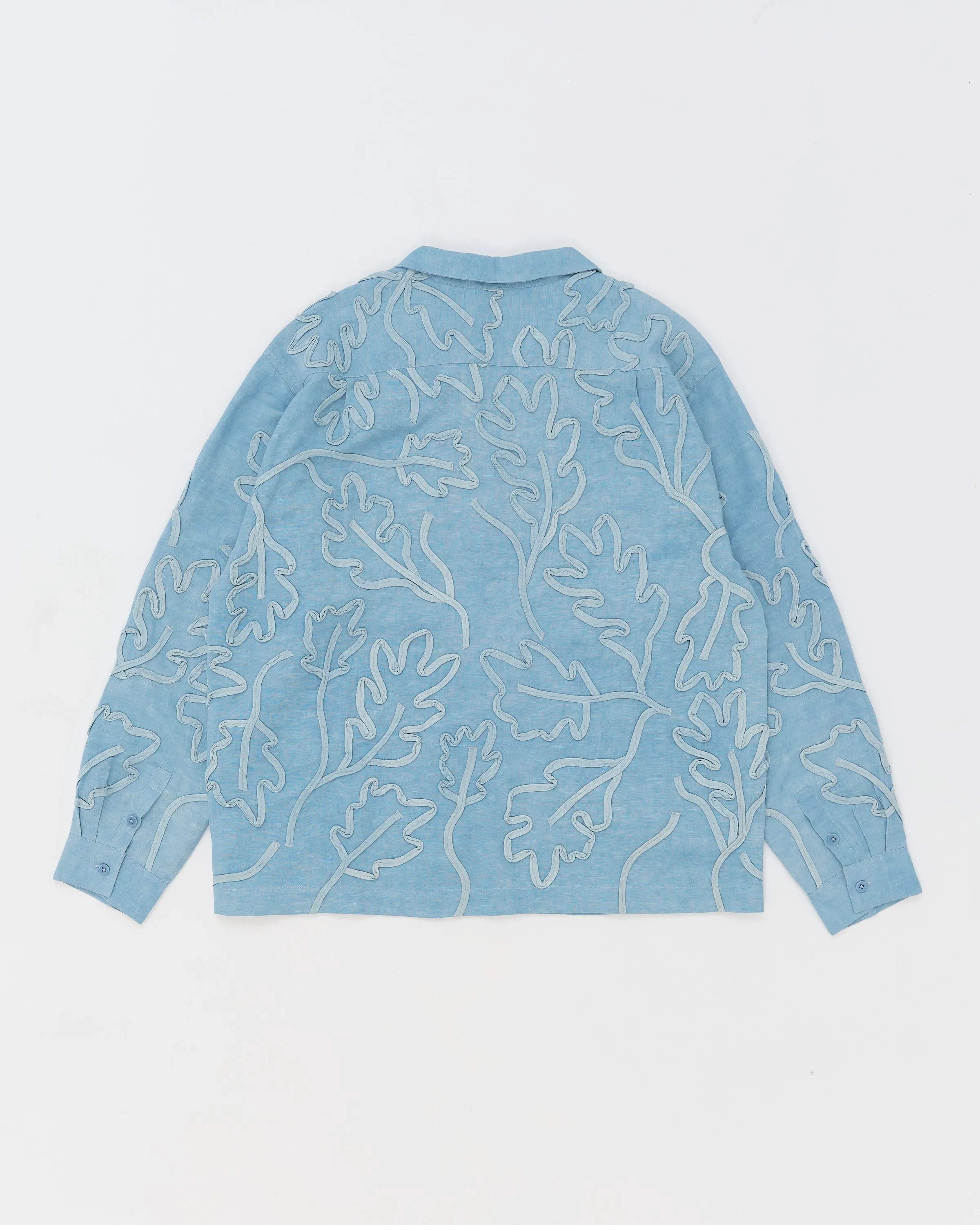 Greetings Shirt LS - Blue Leaf Ribbon