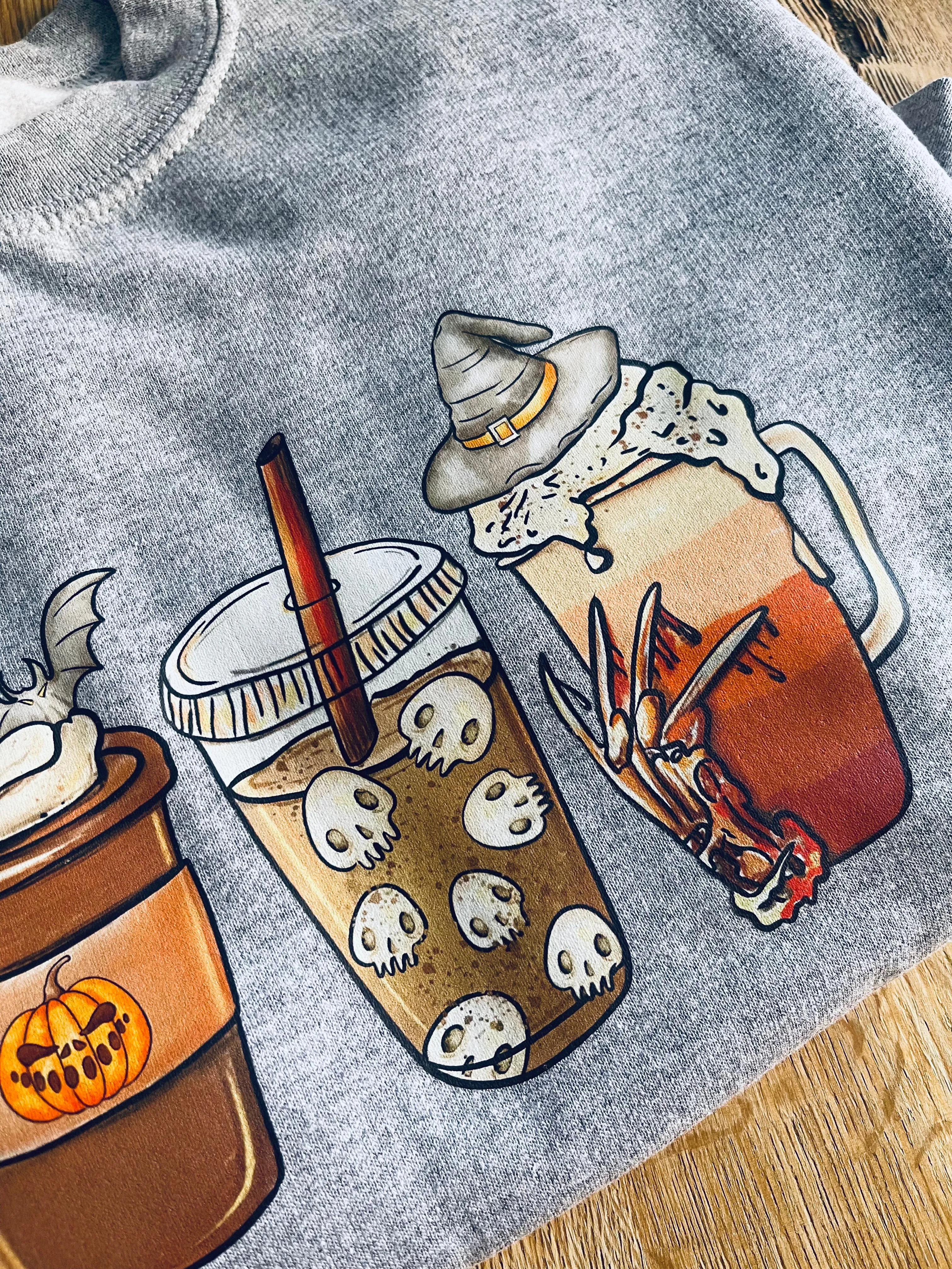 Halloween Coffee Sweater - 9-11 Years