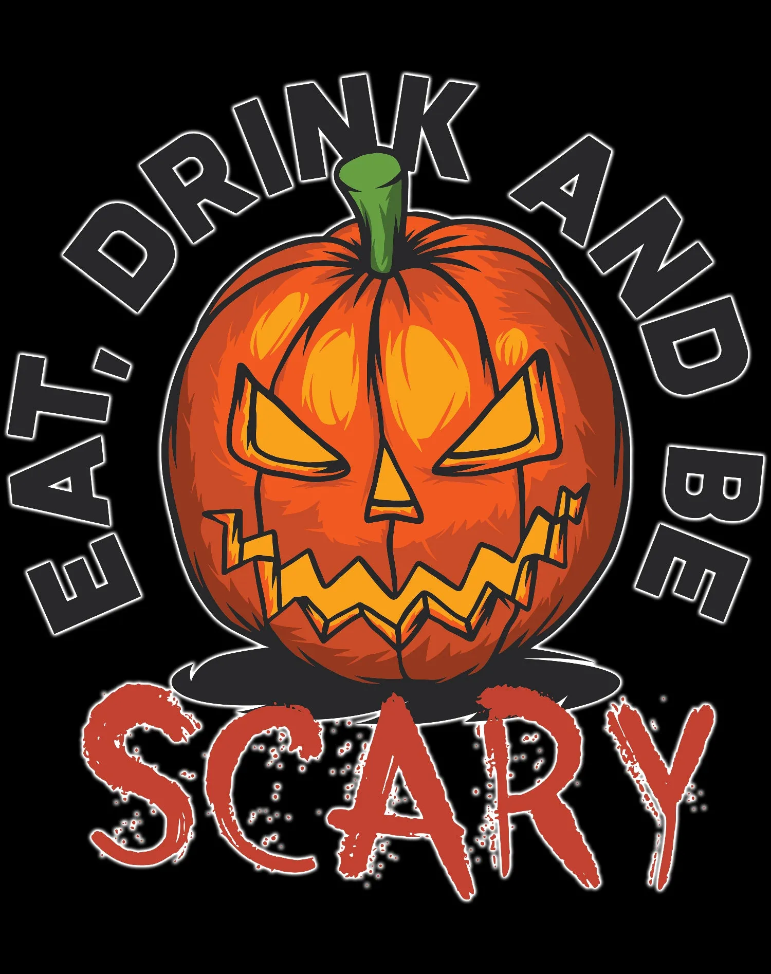 Halloween Horror Eat Drink And Be Scary Pumpkin Retro 80s Official Men's T-shirt