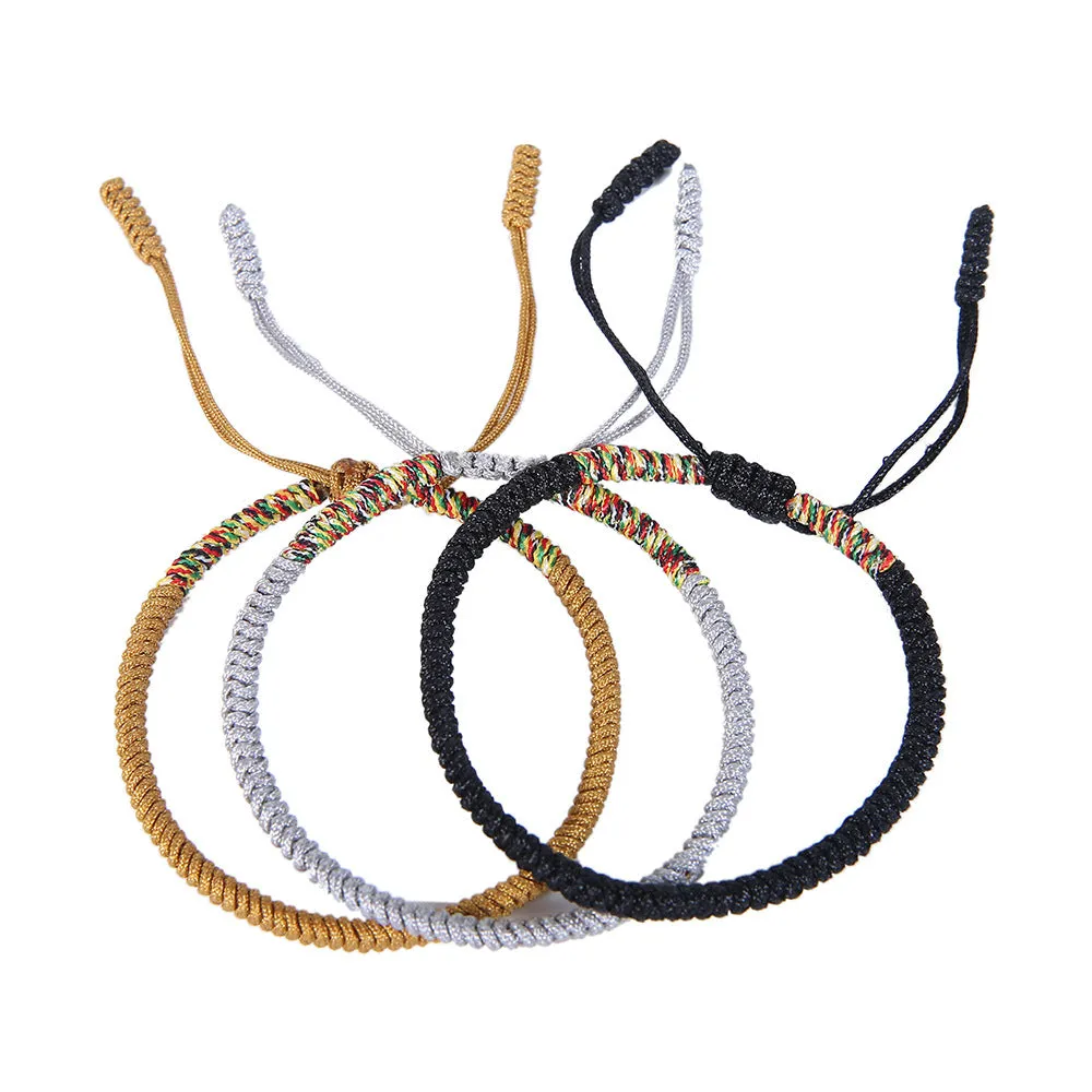 Hand-woven colorful diamond knot bracelets for men and women