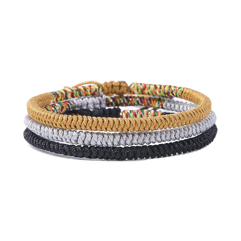 Hand-woven colorful diamond knot bracelets for men and women