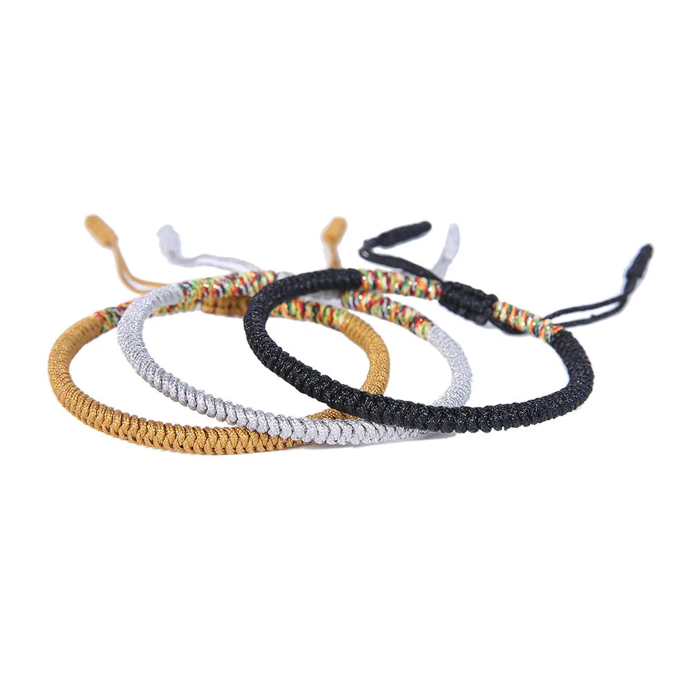 Hand-woven colorful diamond knot bracelets for men and women