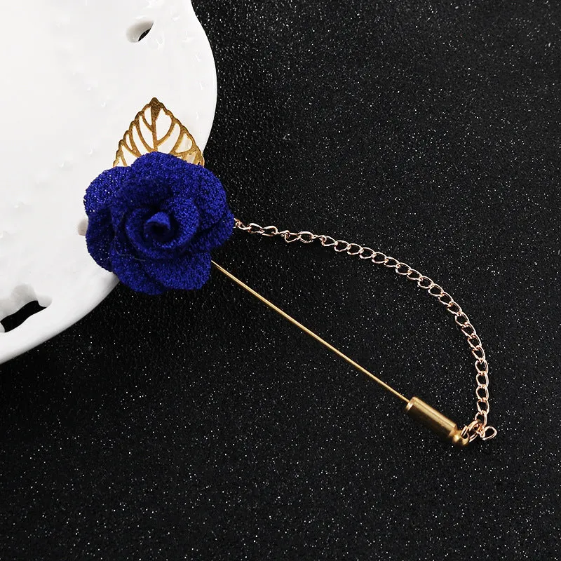 Handmade Leaf Vintage Brooch with Flower Chain 5pcs