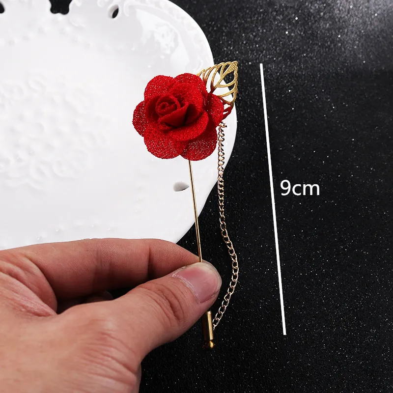 Handmade Leaf Vintage Brooch with Flower Chain 5pcs