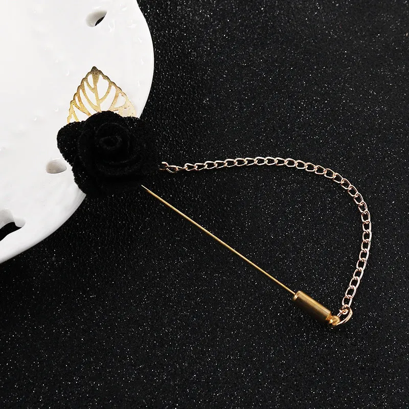 Handmade Leaf Vintage Brooch with Flower Chain 5pcs