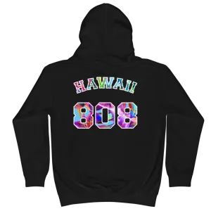 Hawaii 808 - Floral Jersey with White Border (front/back) *KIDS HOODIE*