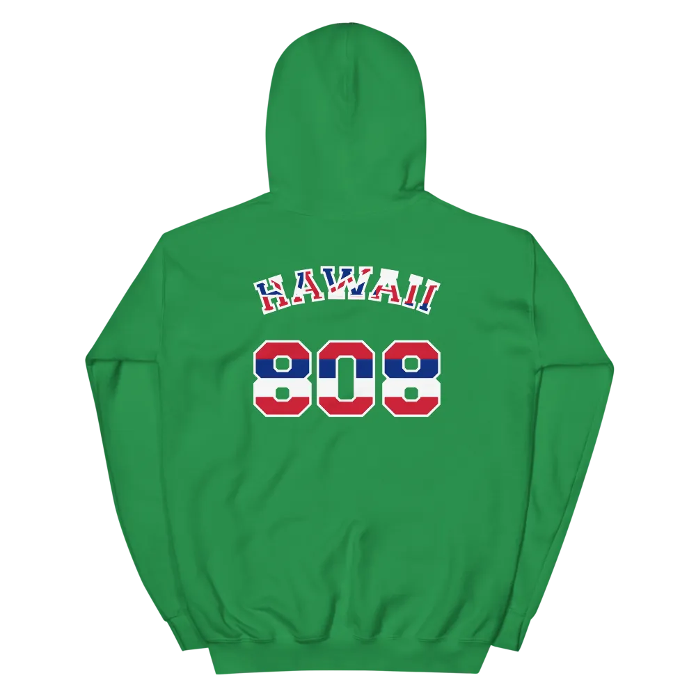 Hawaii 808 Union Jack - Flag Jersey with White Border (front/back) *ADULT HOODIE*