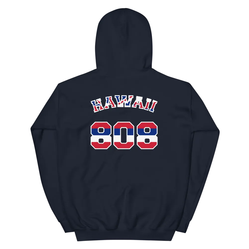 Hawaii 808 Union Jack - Flag Jersey with White Border (front/back) *ADULT HOODIE*