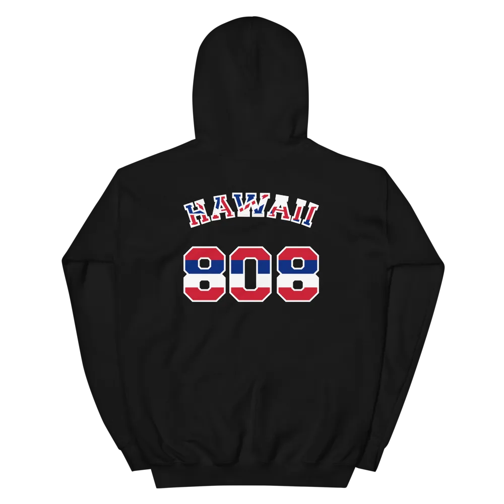 Hawaii 808 Union Jack - Flag Jersey with White Border (front/back) *ADULT HOODIE*