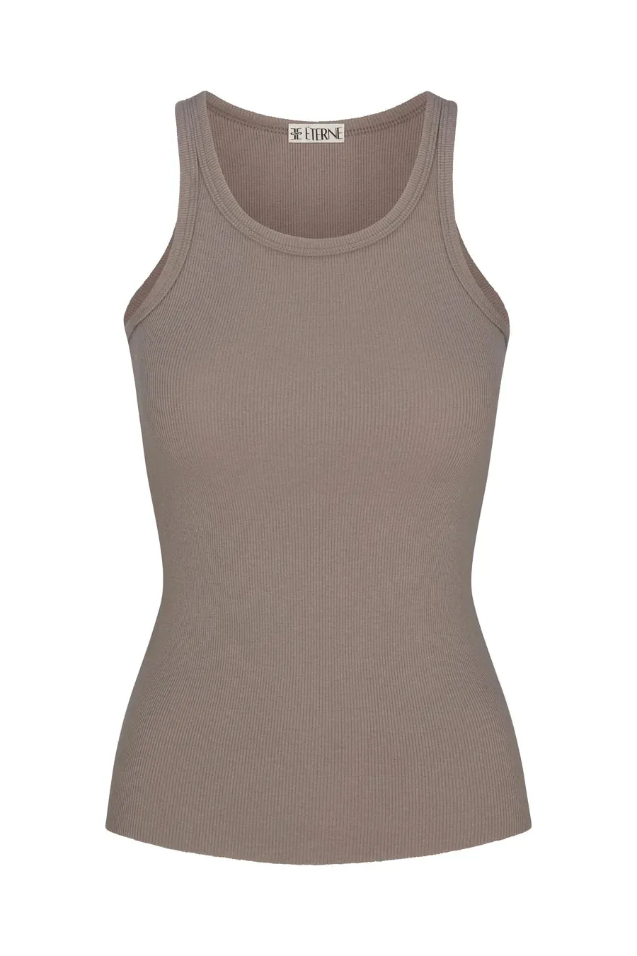 High Neck Fitted Tank - Clay