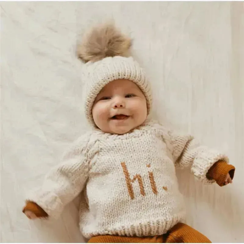 Huggalugs - Hi. Pecan Crew Neck Sweater Baby & Toddler