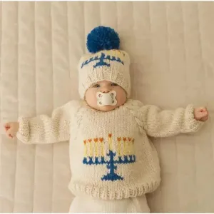 Huggalugs - Menorah Crew Neck Sweater For Baby & Toddler