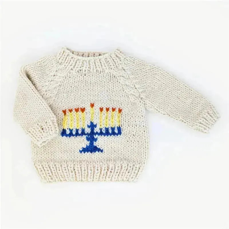 Huggalugs - Menorah Crew Neck Sweater For Baby & Toddler
