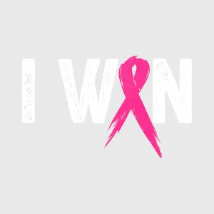 I Won Pink Ribbon Bold Transfer