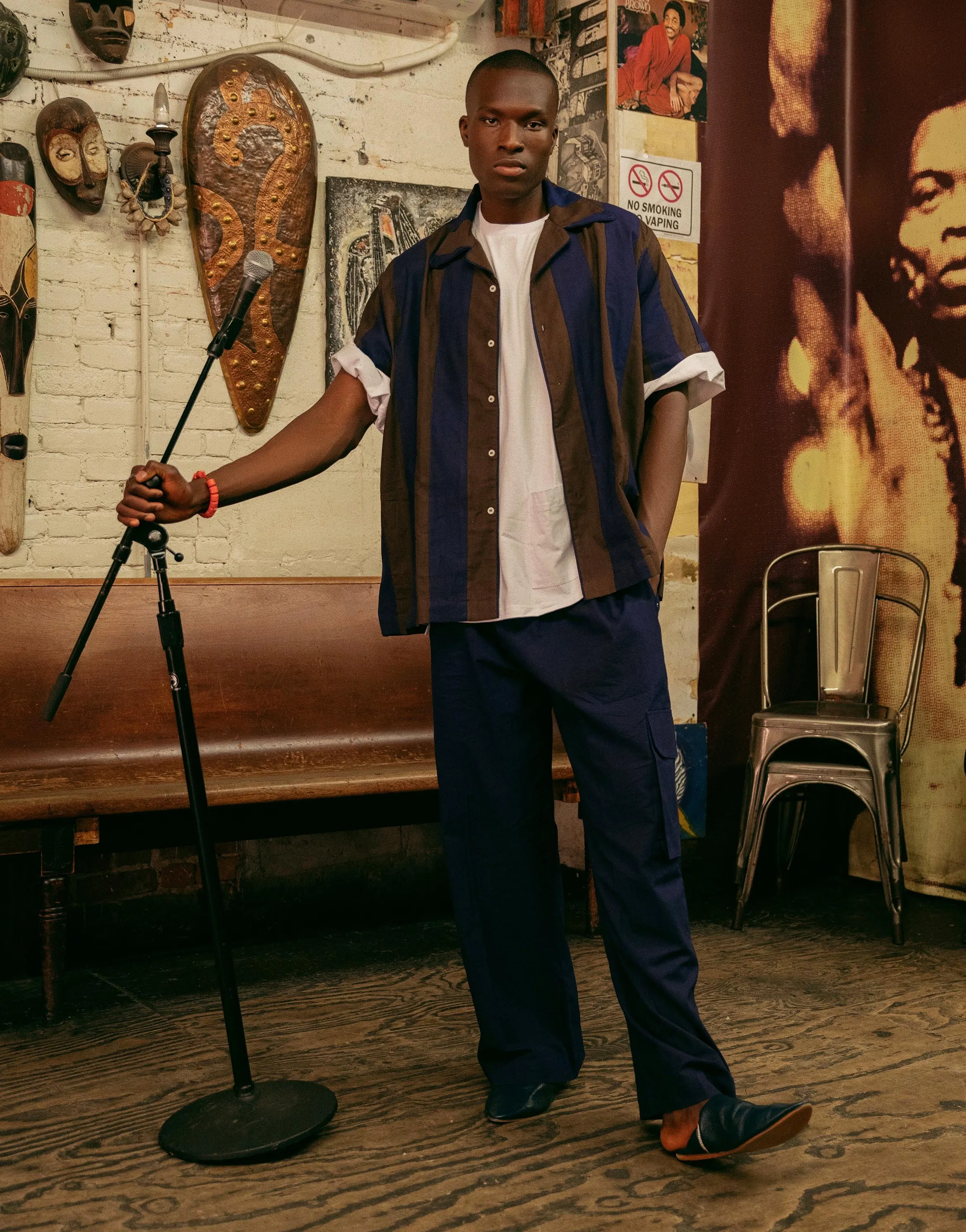 IJEBU SHORT SLEEVE PATCHWORK CAMP SHIRT