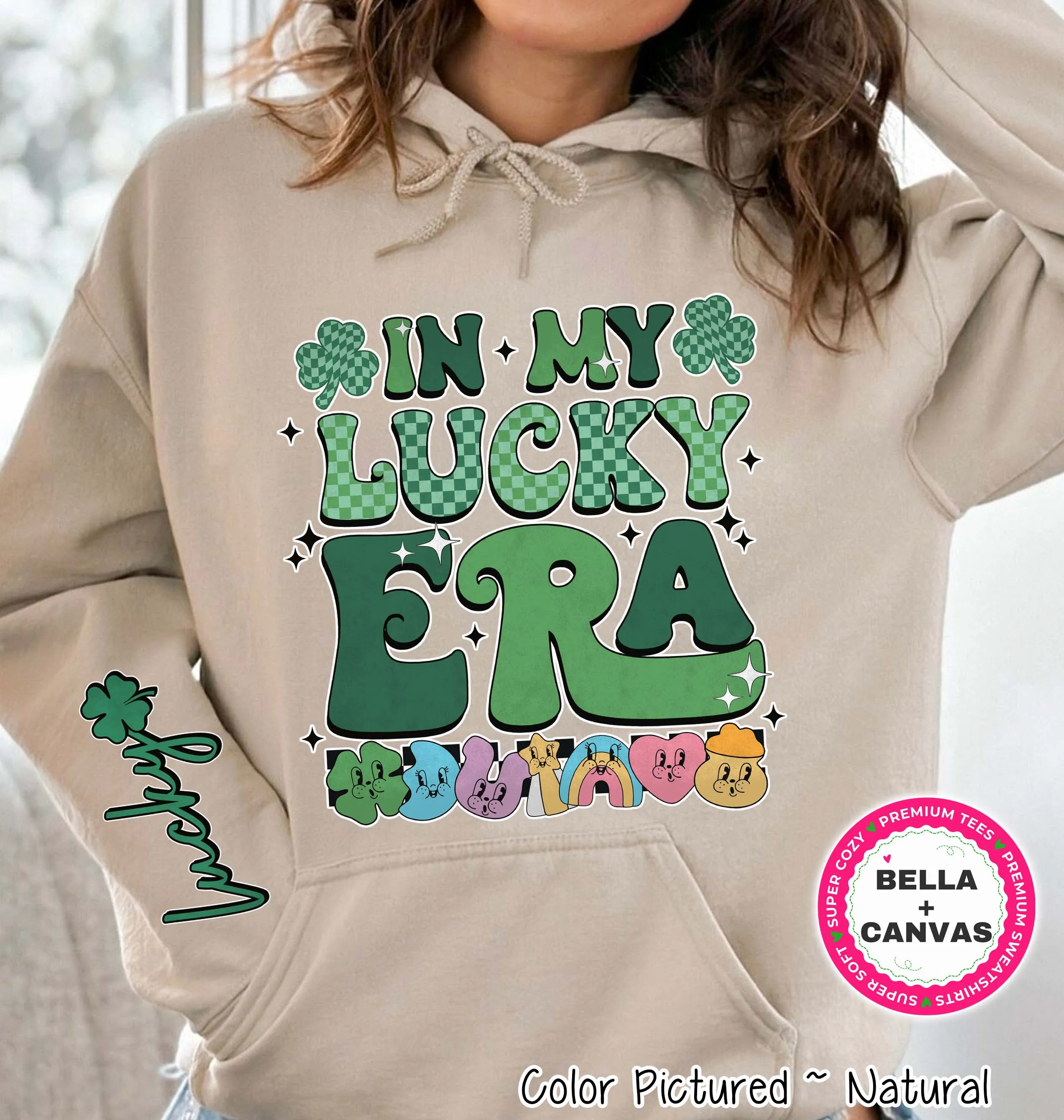 In My Lucky Era with Sleeve Print St Patricks Day Tee or Sweatshirt